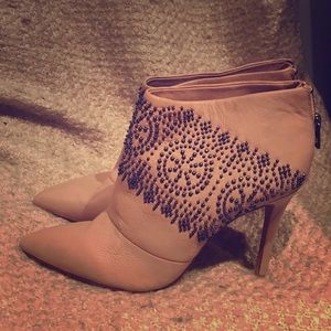 Coach Leather Hamilton Studded Bootie Nude Size 7